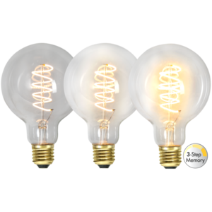 LED Lamp E27 G95 Decoled Spiral Clear 3-step memory