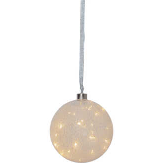 Glass Bauble Glow Snow