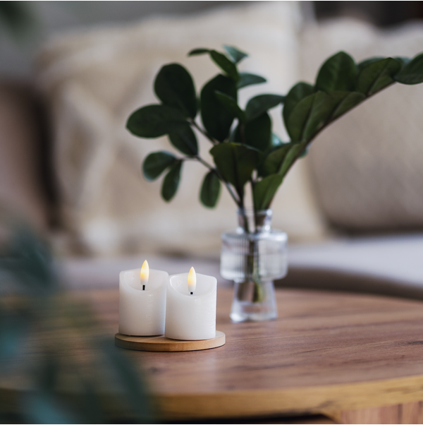 LED Pillar Candle 2 pack Flamme Rustic