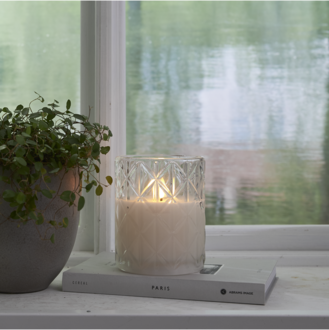 LED Pillar Candle Flamme Romb