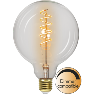 LED Lamp E27 G125 Decoled Spiral Clear