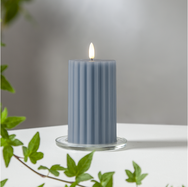 LED Pillar Candle Flamme Stripe