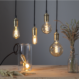 LED Lamp E27 ST64 Decoled Spiral Amber