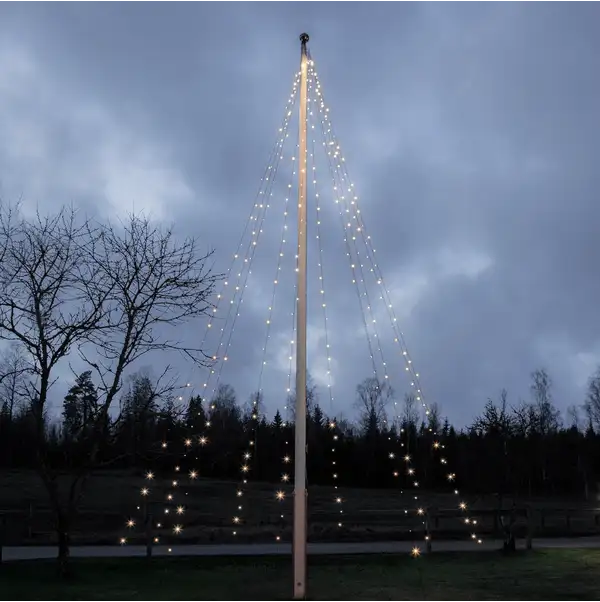 Fahnenmast-Lichter Crispy Ice White