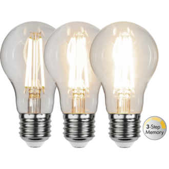 LED Lamp E27 A60 Clear 3-step memory