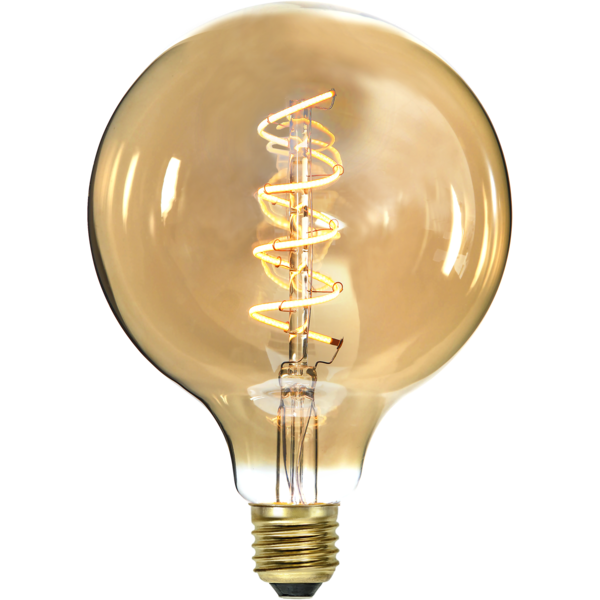 LED Lamp E27 G125 Decoled Spiral Amber