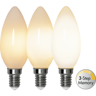 LED Lamp E14 C35 Opaque Filament RA90 3-step memory
