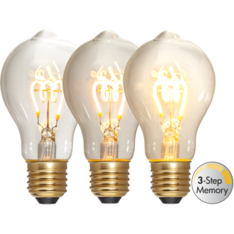 LED Lamp E27 TA60 Decoled Spiral Clear 3-step memory