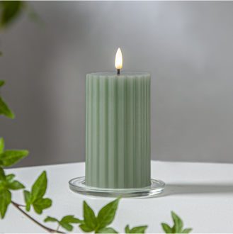 LED Pillar Candle Flamme Stripe