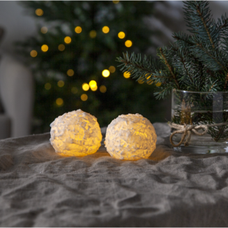 LED Pillar Candle 2 pack Snowball