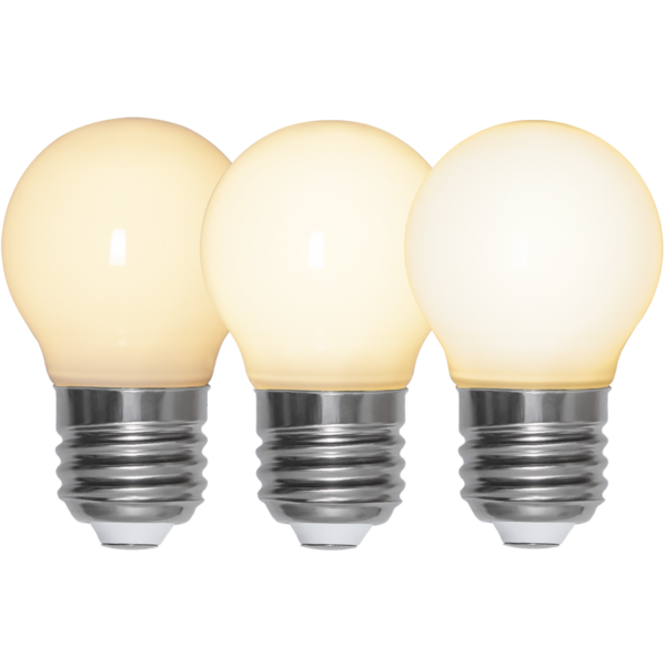 LED-lampa E27 Klot Opaque fil RA90 3-step memo