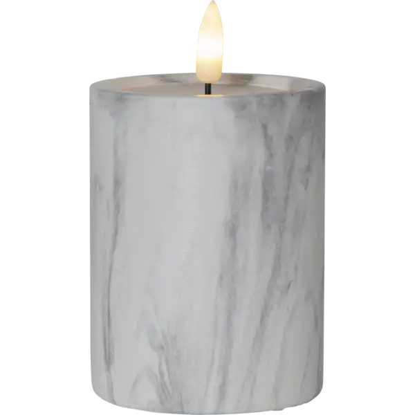 LED Stumpenkerze Flamme Marble