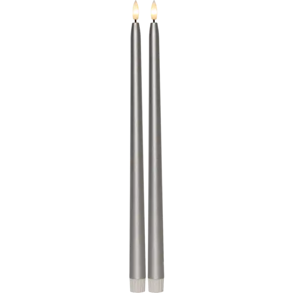 LED Antikljus 2-pack Flamme Metal