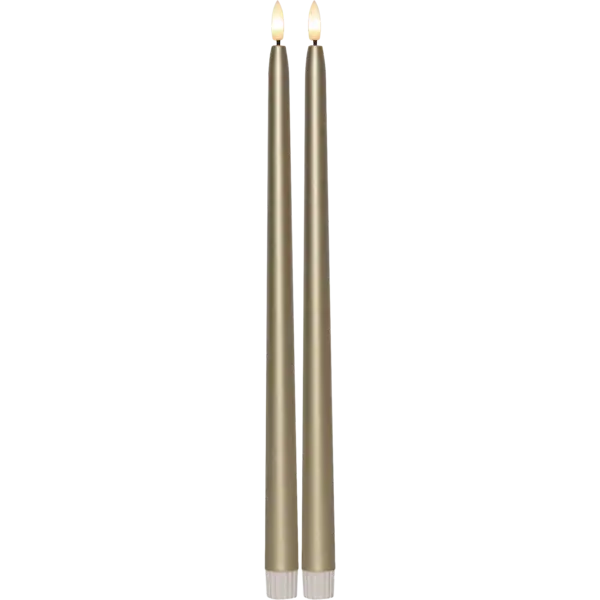 LED Antikljus 2-pack Flamme Metal