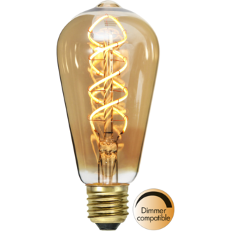 LED Lamp E27 ST64 Decoled Spiral Amber