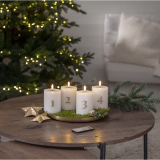 LED Pillar Candle 4 pack Flamme Advent
