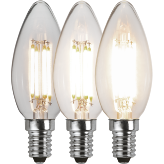 LED Lamp E14 C35 Clear 3-step memory