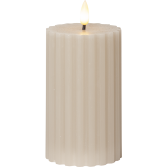 LED Pillar Candle Flamme Stripe