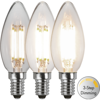 LED Lamp E14 C35 Clear 3-step 