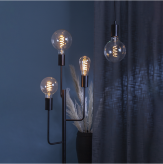 LED Lamp E27 G125 Decoled Spiral Clear 3-step