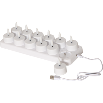 LED Tealight 12 pack Flamme Charge