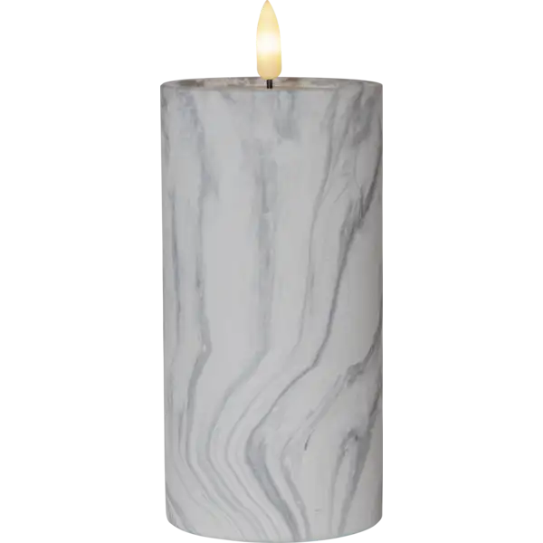LED Stumpenkerze Flamme Marble