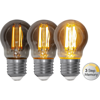 LED Lamp E27 G45 Soft Glow Smoke 3-step memory