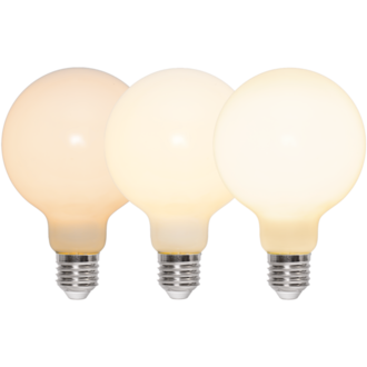 LED Lamp E27 G95 Opaque Fil RA90 3-step memo