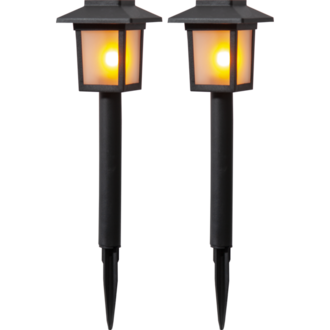 Solar Bollard 2 Pack Flame Mini