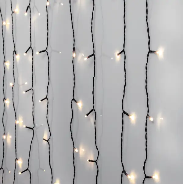 Lichtervorhang Crispy Ice White