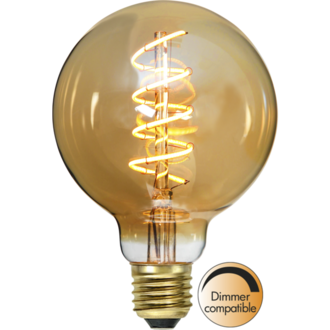 LED Lamp E27 G95 Decoled Spiral Amber