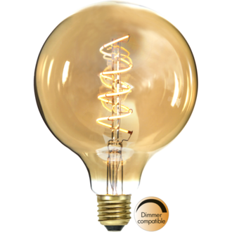 LED Lamp E27 G125 Decoled Spiral Amber
