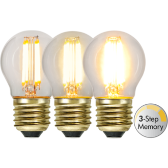 LED Lamp E27 G45 Soft Glow 3-step memory