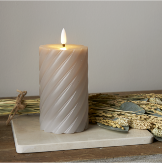 LED Pillar Candle Flamme Swirl