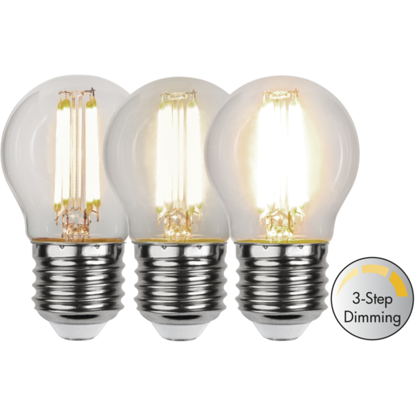 LED Lamp E27 G45 Clear 3 step Christmas decorative lighting for indoors outdoors