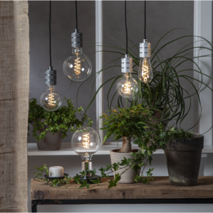 LED Lamp E27 G125 Decoled Spiral Clear