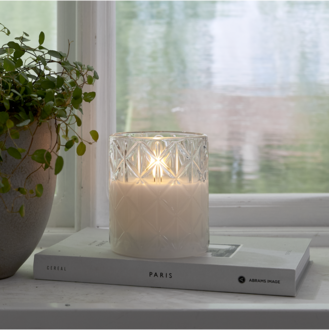 LED Pillar Candle Flamme Romb