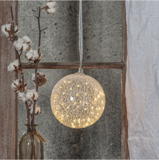 Glass Bauble Glow Snow