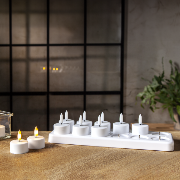 LED Tealight 12 pack Flamme Charge