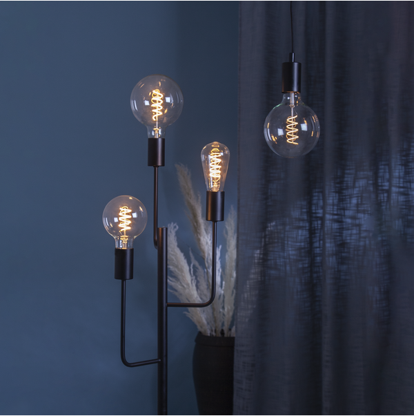 LED Lamp E27 G125 DecoSpiral Clear 3step memo
