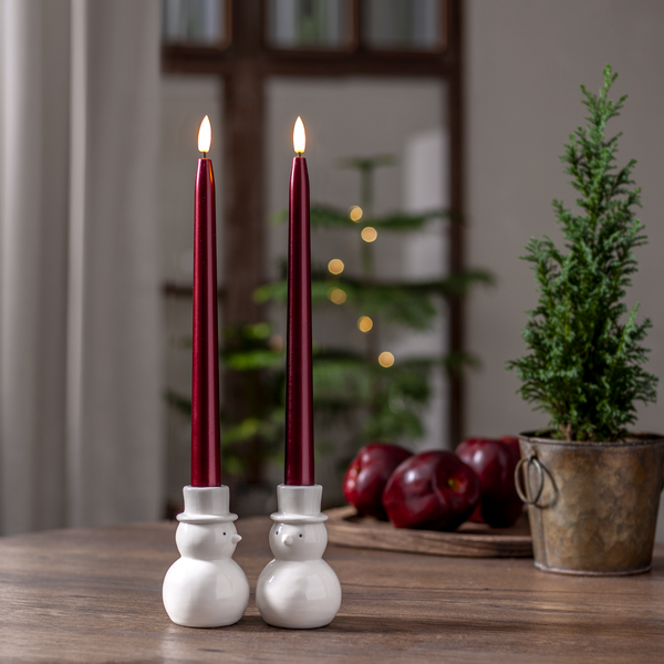 Candleholder 2-p Snowy