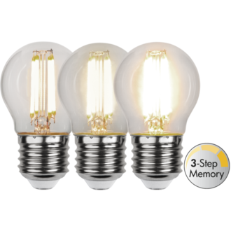 LED Lamp E27 G45 Clear 3-step memory