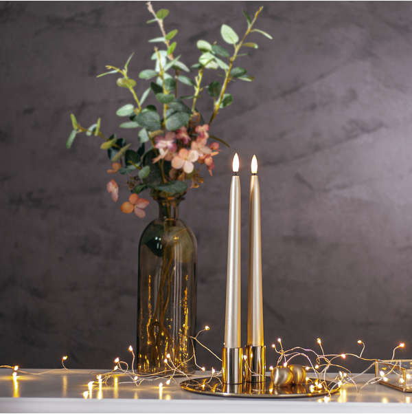 LED Dinner Candle 2 pack Flamme Metal