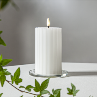 LED Pillar Candle Flamme Stripe