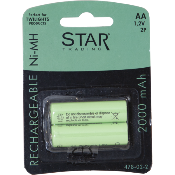 Rechargeable Battery AA 1,2V 2000mAh Ni-MH 2 p