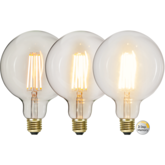 LED Lamp E27 G125 Soft Glow 3-step memory