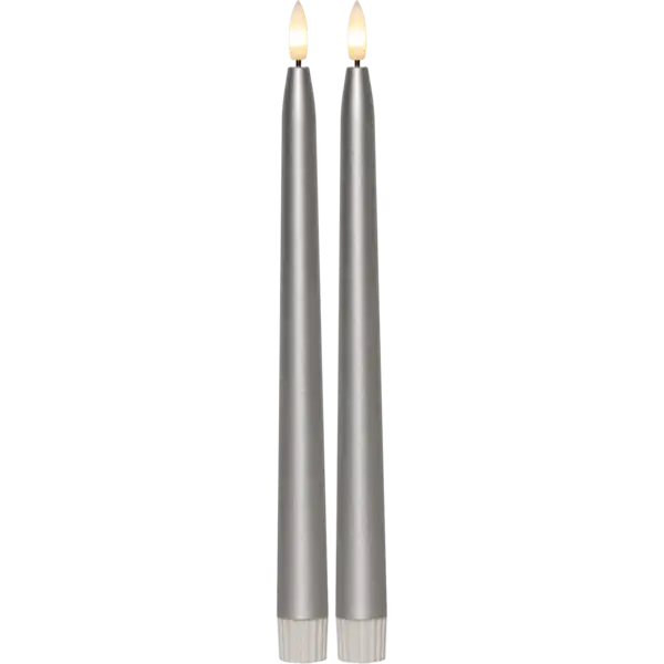 LED Antikljus 2-pack Flamme Metal
