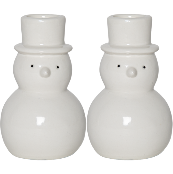 Candleholder 2-p Snowy