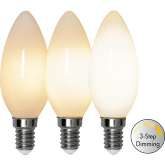 LED Lamp E14 C35 Opaque Filament RA90 3-step