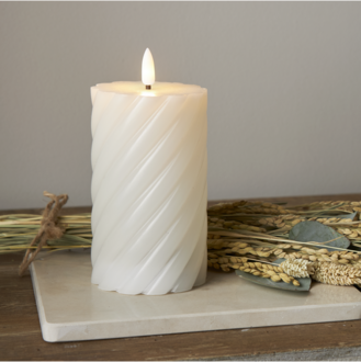 LED Pillar Candle Flamme Swirl